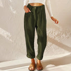 Eliane | Damen Cordhose mit hoher Taille und weitem Bein, Hose mit Bundfalten | Nomadnts | Nomadnts
