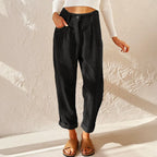 Eliane | Damen Cordhose mit hoher Taille und weitem Bein, Hose mit Bundfalten | Nomadnts | Nomadnts