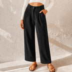 Eliane | Damen Cordhose mit hoher Taille und weitem Bein, Hose mit Bundfalten | Nomadnts | Nomadnts