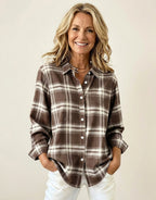 Elke | Damska Flanellhemd in Karomuster, Regular-Fit Baumwollhemd | Nomad NTS