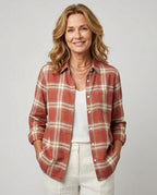 Elke | Damska Flanellhemd in Karomuster, Regular-Fit Baumwollhemd | Nomad NTS