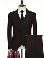 Elliot | Herren schmal geschnittener Dreiteiler, Anzug mit zweireihiger Weste | Nomadnts | Navy Blue