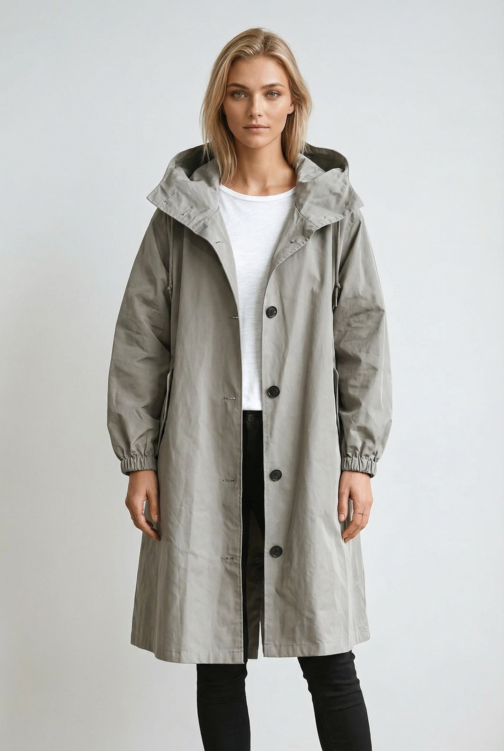 Elodie | Damen locker tailliert geschnittener Trenchcoat, beiger Herbstmantel | Nomadnts | Nomadnts