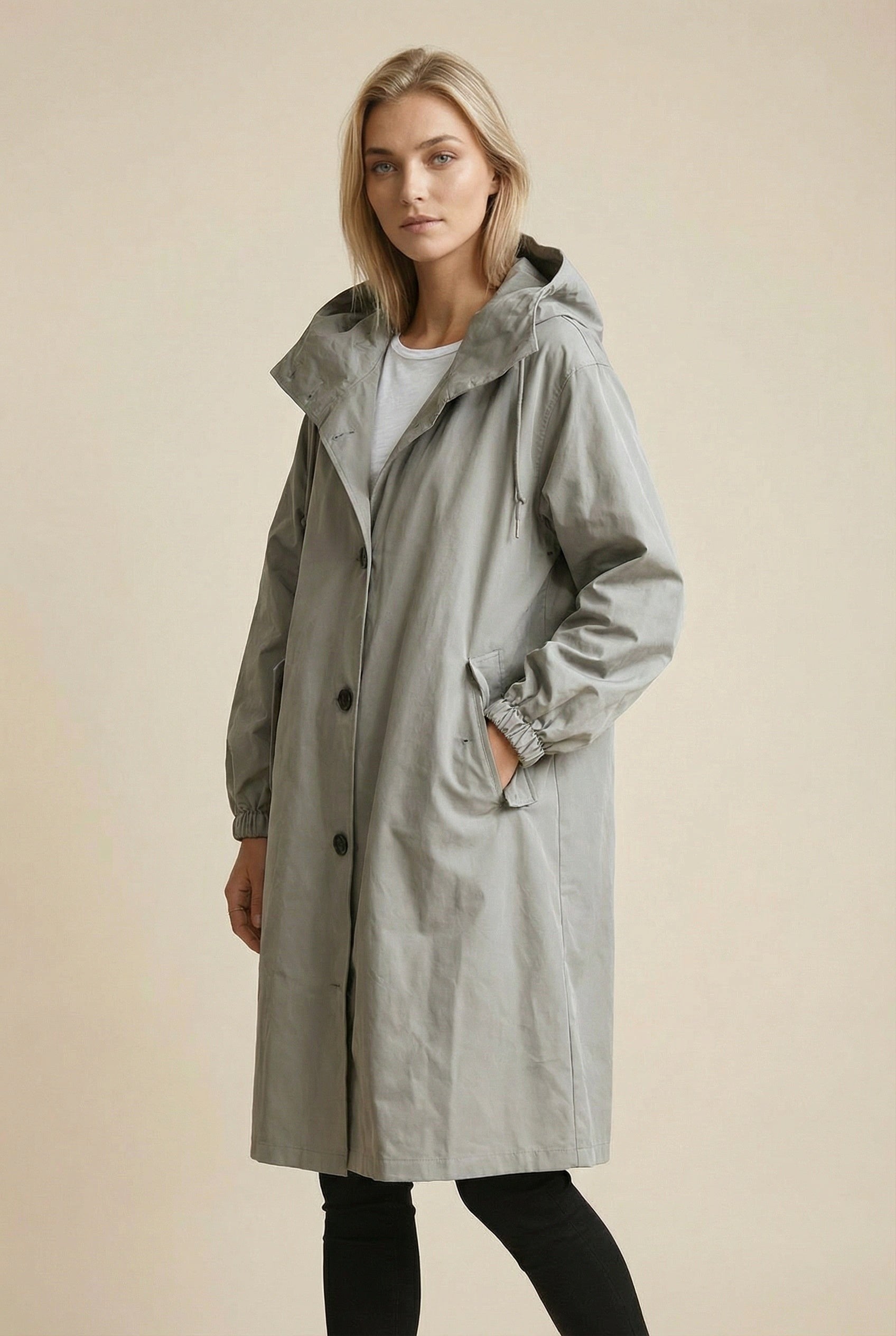 Elodie | Damen locker tailliert geschnittener Trenchcoat, beiger Herbstmantel | Nomadnts | Nomadnts