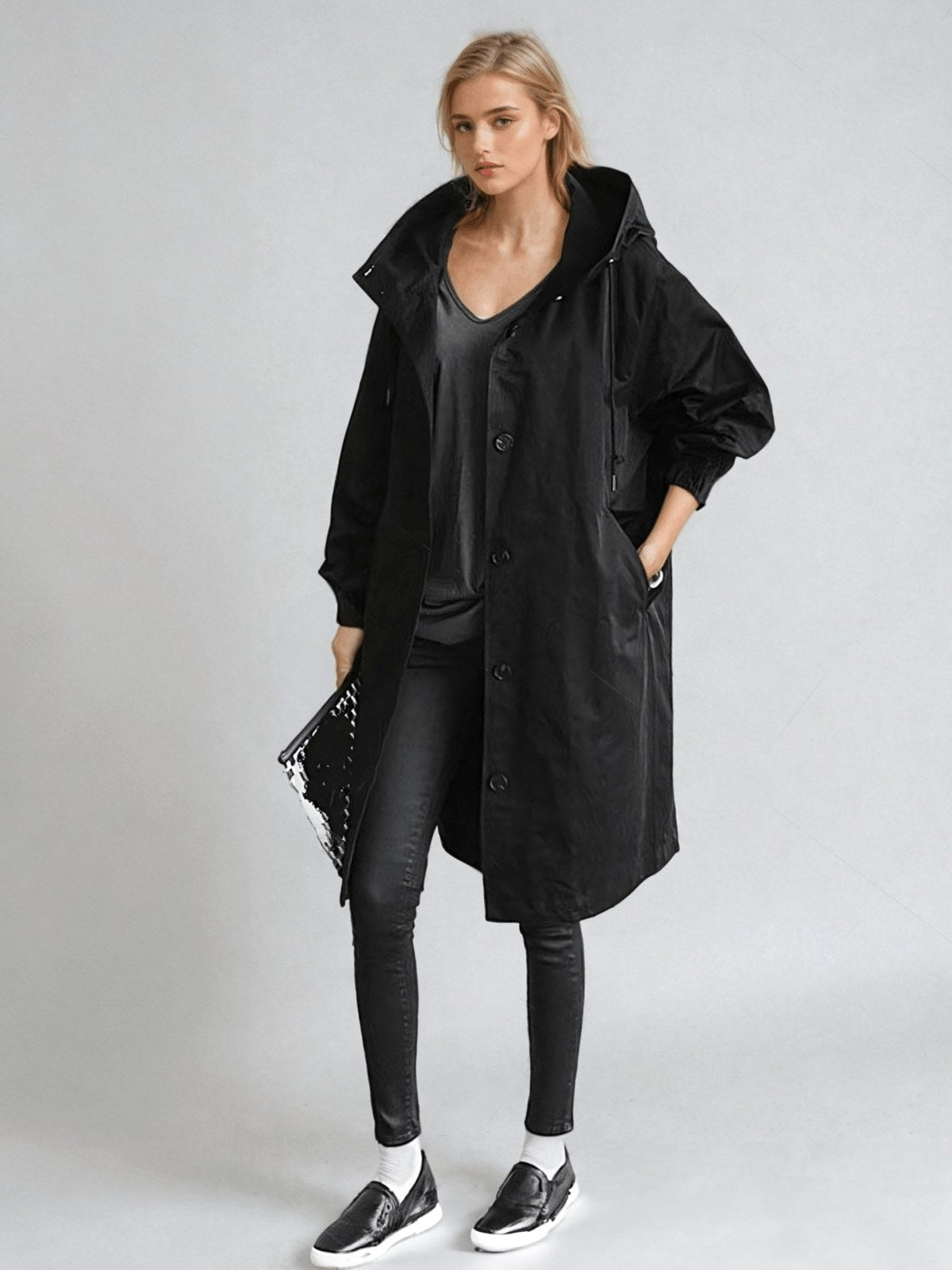 Elodie | Damen locker tailliert geschnittener Trenchcoat, beiger Herbstmantel | Nomadnts | Nomadnts