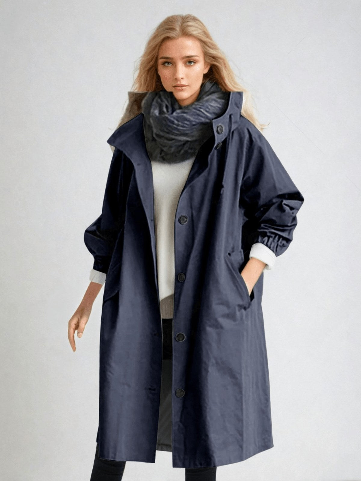 Elodie | Damen locker tailliert geschnittener Trenchcoat, beiger Herbstmantel | Nomadnts | Nomadnts