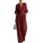 Emilie | Damen weit geschnittener Leinen-Jumpsuit, Jumpsuit mit geschnürter Taille | Nomadnts | Nomadnts