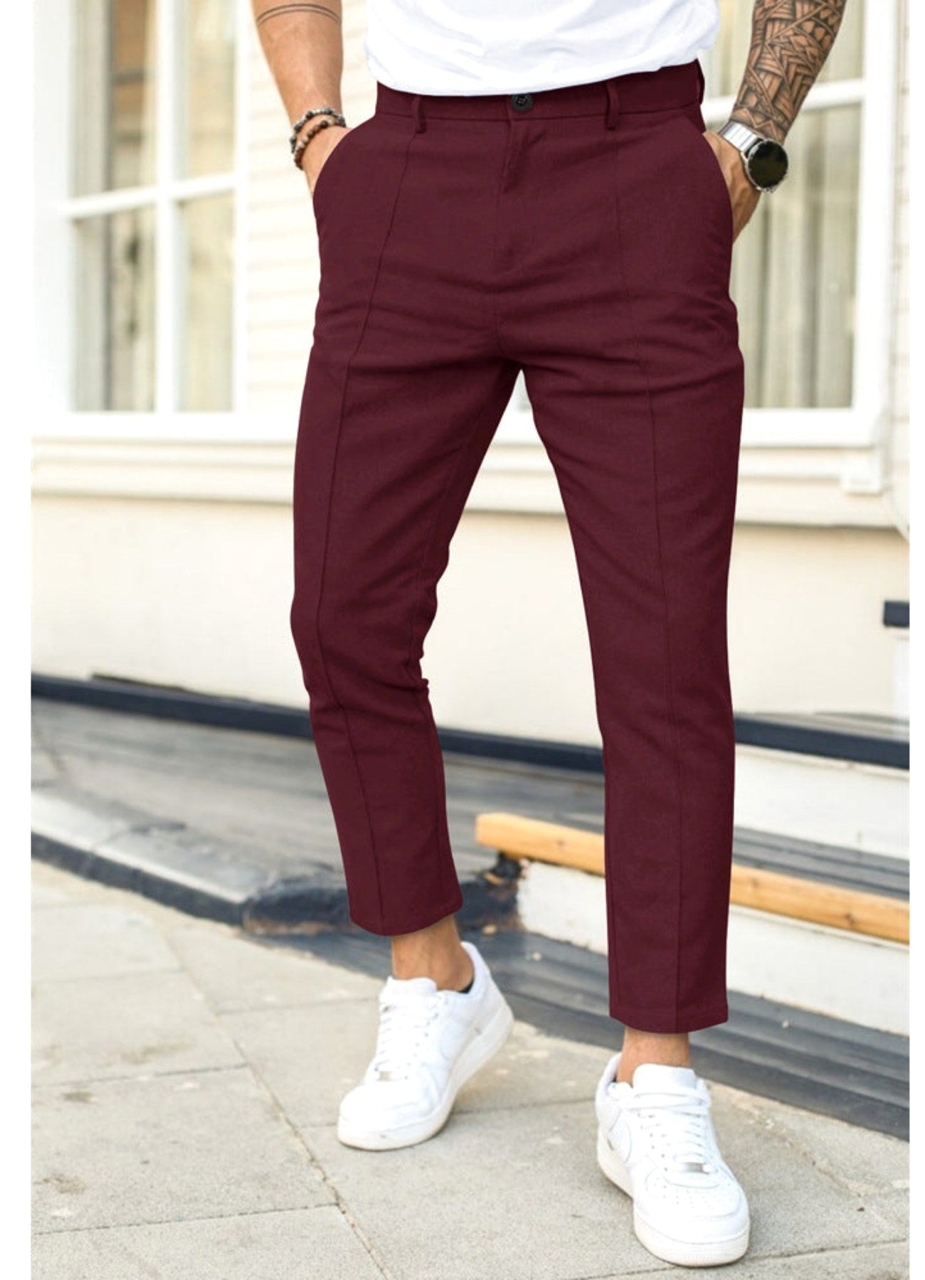 Erik | Herrenhose mit schmal zulaufendem Bein, Knöchellange Hose | Nomad NTS | Grau