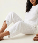 Esme | Damen leichte Leinenhose, atmungsaktive Herbsthose | Nomadnts | Weiß