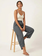 Esme | Damen leichte Leinenhose, atmungsaktive Herbsthose | Nomadnts | Lila