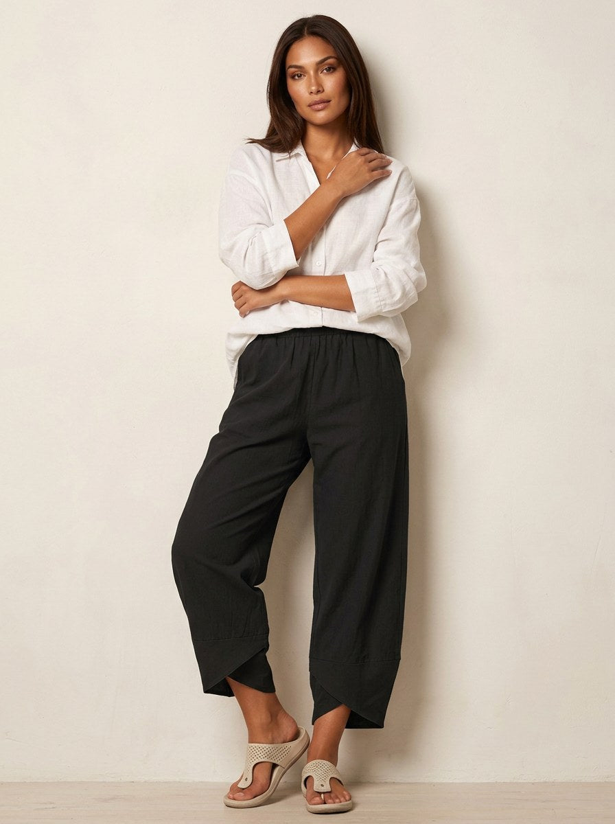 Esme | Damen leichte Leinenhose, atmungsaktive Herbsthose | Nomadnts | Rot