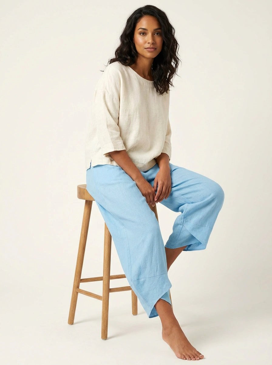 Esme | Damen leichte Leinenhose, atmungsaktive Herbsthose | Nomadnts | Grau