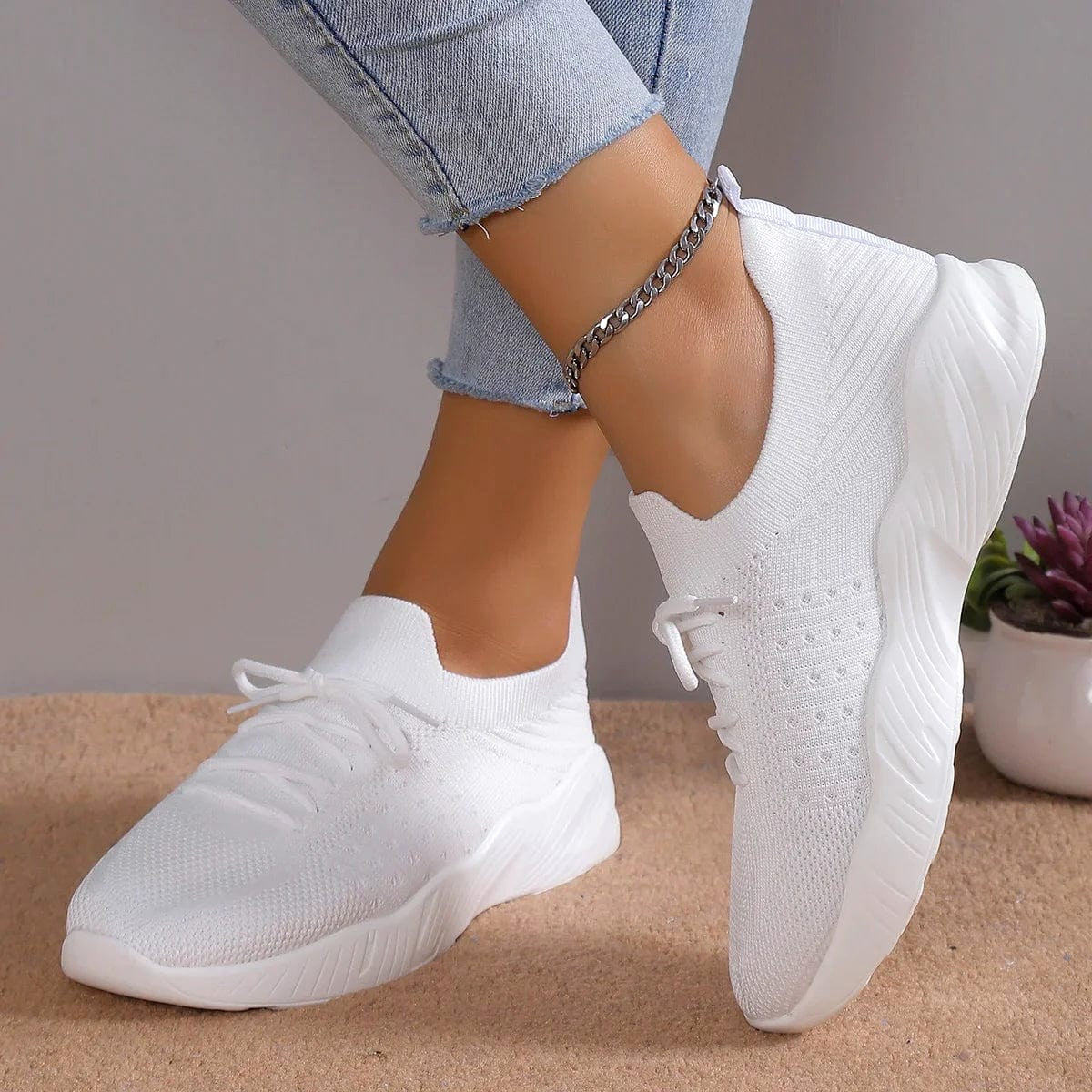 Esme | Damen orthopädische Slip-On-Schuhe | Nomadnts | Soft White