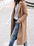 Esther | Damen Oversized Trenchcoat mit breitem Revers, langer entspannter Mantel | Nomadnts | Khaki