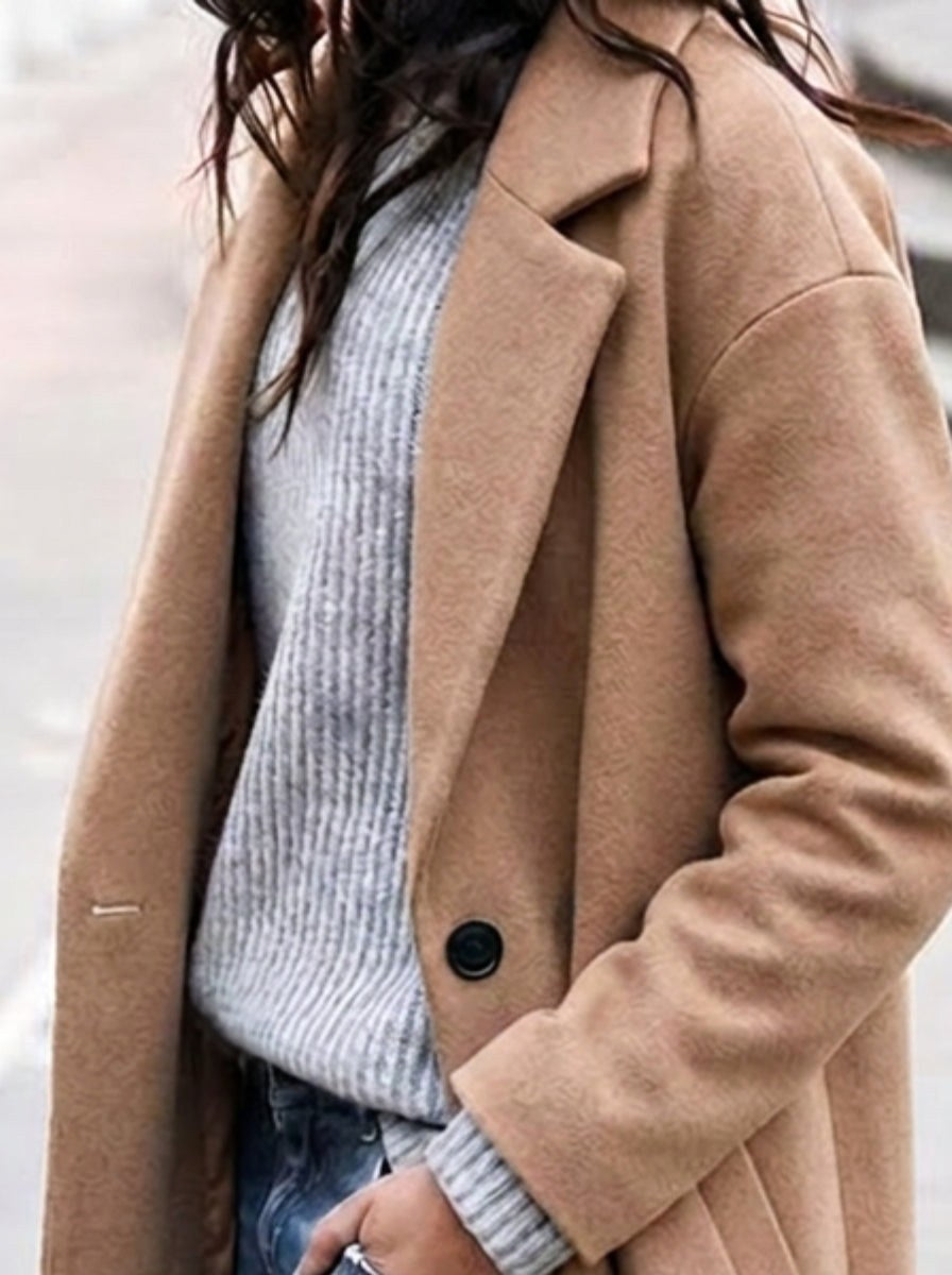 Esther | Damen Oversized Trenchcoat mit breitem Revers, langer entspannter Mantel | Nomadnts | Black