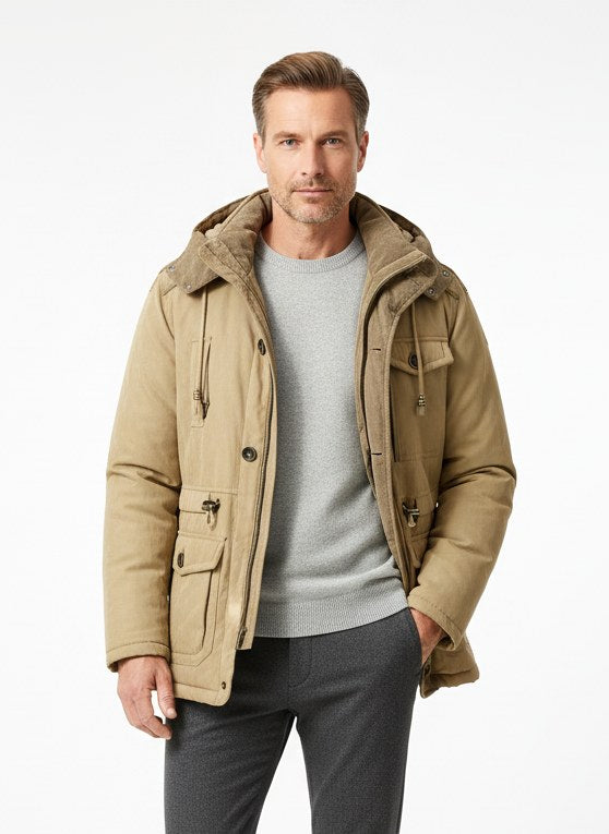 Ethan | Wärmende Herrenjacke mit Kälteschutz, winddichte Herbstjacke | Nomadnts | Khaki