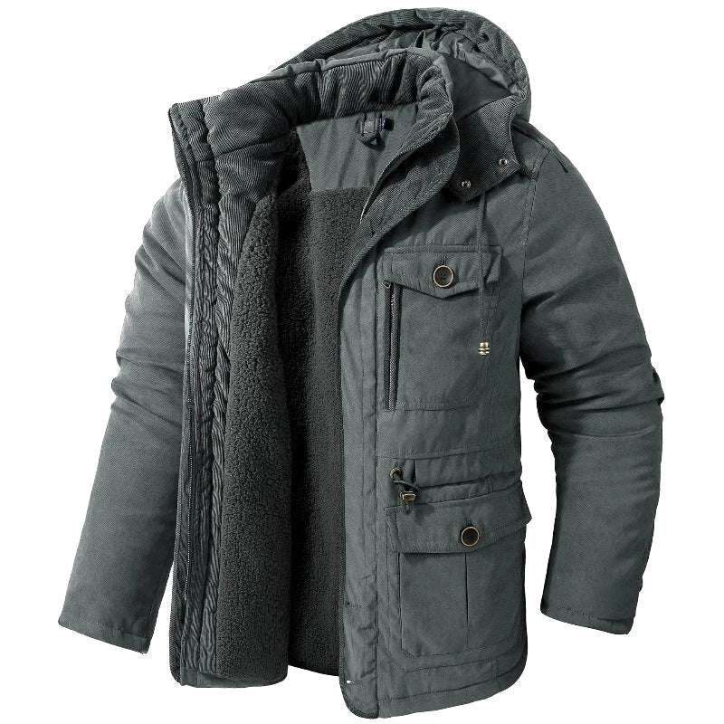 Ethan | Gefütterte Herrenjacke mit Kälteschutz, winddichte Herbstjacke | Nomadnts | Schwarz