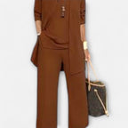 Ewa | Damen Dreiteiler-Loungeset, weiches Strick-Cardigan-Set | Nomadnts | Nomadnts