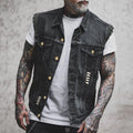 Fabian | Herren-Denim-Weste, Ärmellos mit markanter Streetwear-Silhouette | Nomad NTS | Schwarz