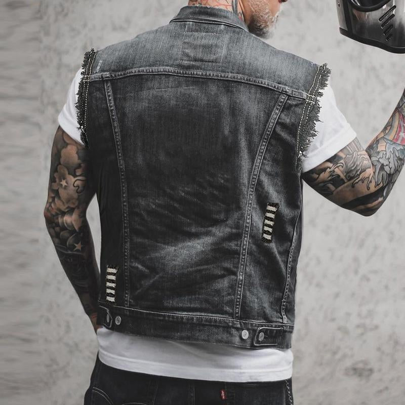 Fabian | Herren-Denim-Weste, Ärmellos mit markanter Streetwear-Silhouette | Nomad NTS | Hellblau