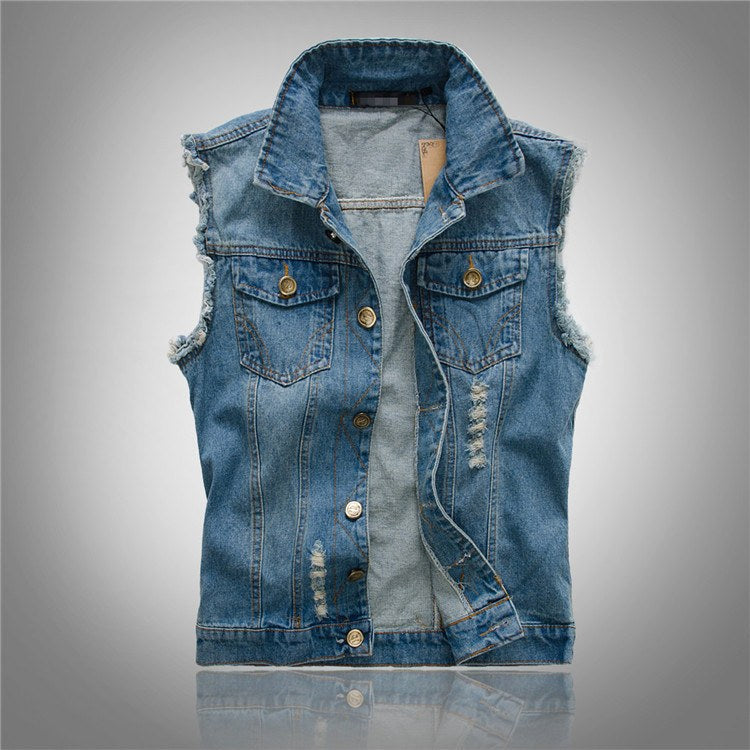 Fabian | Herren-Denim-Weste, Ärmellos mit markanter Streetwear-Silhouette | Nomad NTS