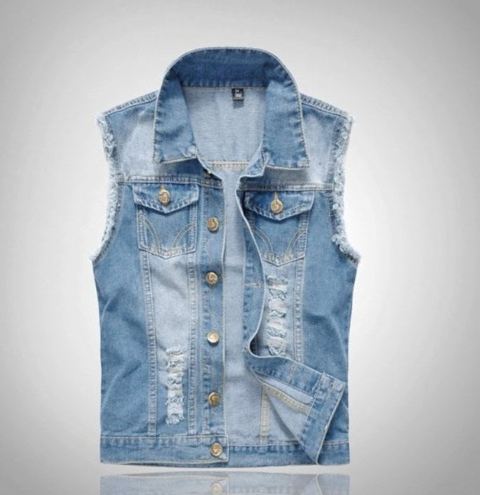 Fabian | Herren-Denim-Weste, Ärmellos mit markanter Streetwear-Silhouette | Nomad NTS