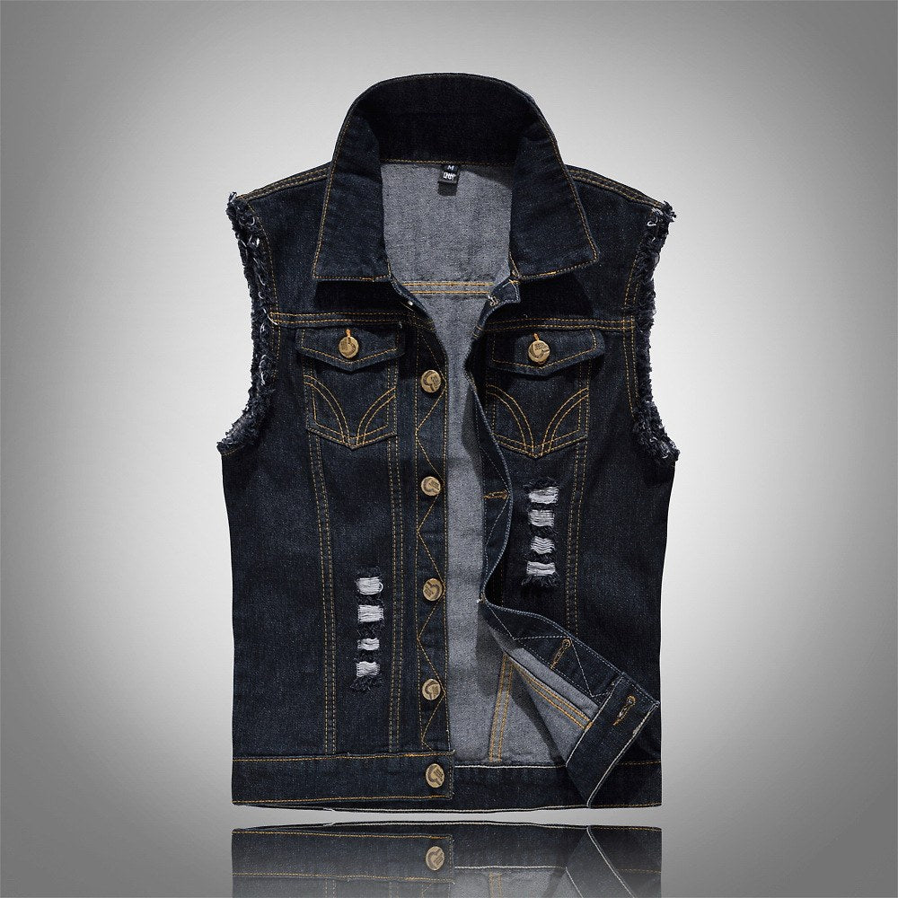 Fabian | Herren-Denim-Weste, Ärmellos mit markanter Streetwear-Silhouette | Nomad NTS