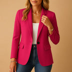 Felicity | Damen eng geschnittener, tailliert geschnittener Blazer, strukturierte Herbstjacke | Nomadnts | Pink