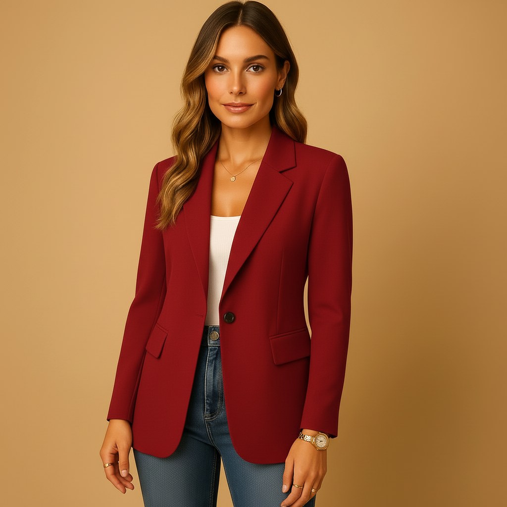 Felicity | Damen eng geschnittener, tailliert geschnittener Blazer, strukturierte Herbstjacke | Nomadnts | Red