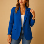 Felicity | Damen eng geschnittener, tailliert geschnittener Blazer, strukturierte Herbstjacke | Nomadnts | Blue