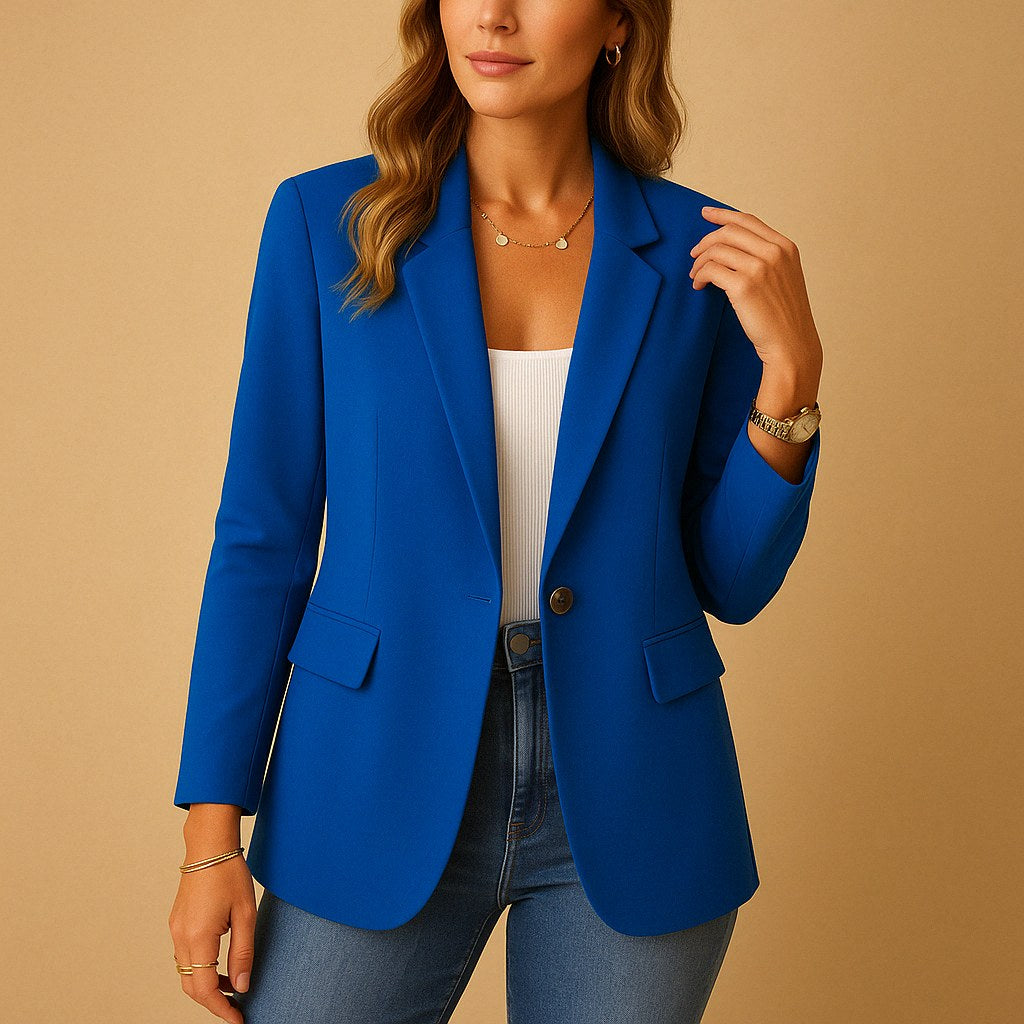 Felicity | Damen eng geschnittener, tailliert geschnittener Blazer, strukturierte Herbstjacke | Nomadnts | Blue