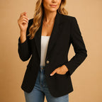 Felicity | Damen eng geschnittener, tailliert geschnittener Blazer, strukturierte Herbstjacke | Nomadnts | Black