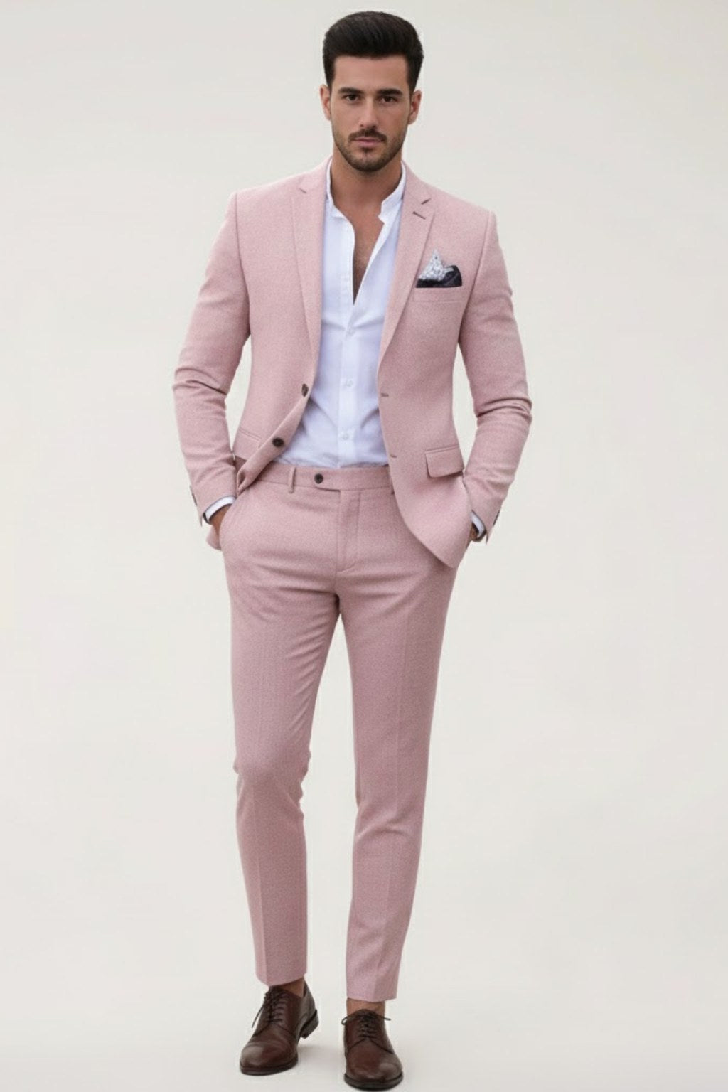 Finley | Herren schmal geschnittenes Anzug-Set, tailliert geschnittener Blazer-Anzug | Nomadnts | Pink