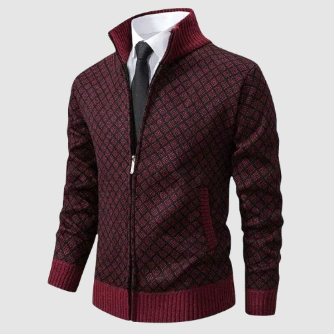 Frank | Herrenstrickjacke mit Reißverschluss, leichte Cardigan-Jacke | Nomad NTS | Blue