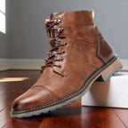 Franz | Herren Schnürboots mit verstärkter Zehenkappe, Robuste Stiefeletten | Nomad NTS | Kastanienbraun