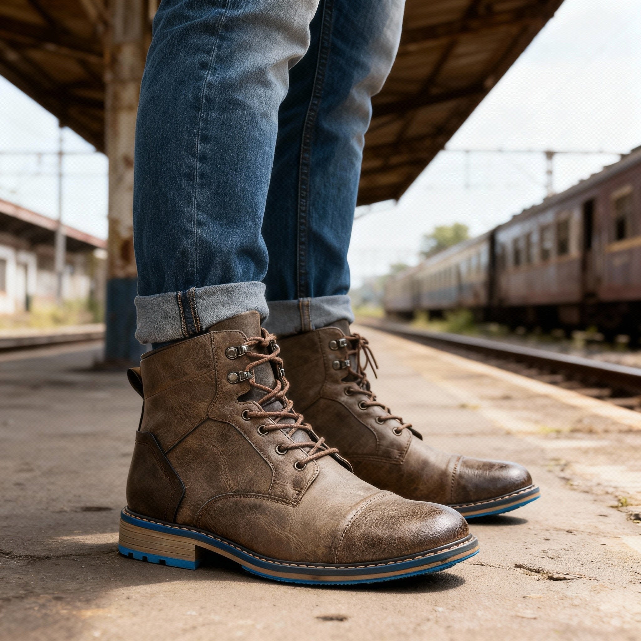 Franz | Herren Schnürboots mit verstärkter Zehenkappe, Robuste Stiefeletten | Nomad NTS