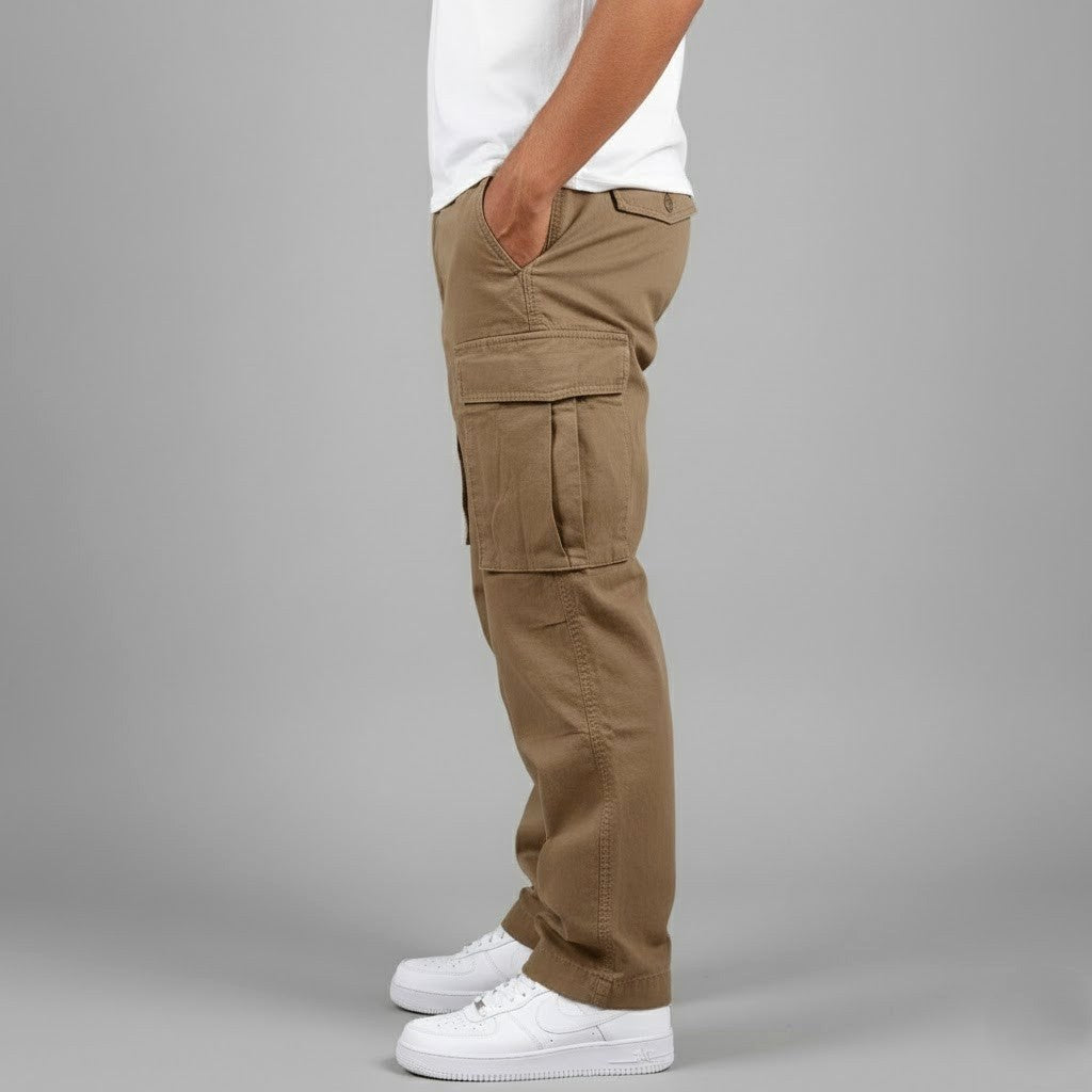 Freddie | Herren locker geschnittene Cargohose, Streetwear-Hose mit Seitentaschen | Nomadnts | Dark Green