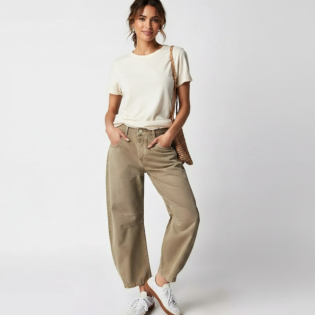 Freya | Damen locker geschnittene Barrel-Jeans, Denim-Jeans mit hoher Taille | Nomadnts | Nomadnts