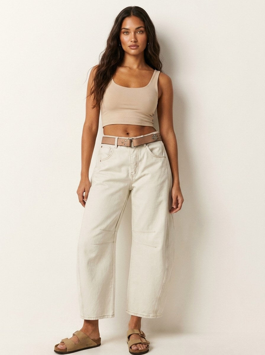 Freya | Damen locker geschnittene Barrel-Jeans, Denim-Jeans mit hoher Taille | Nomadnts | Nomadnts