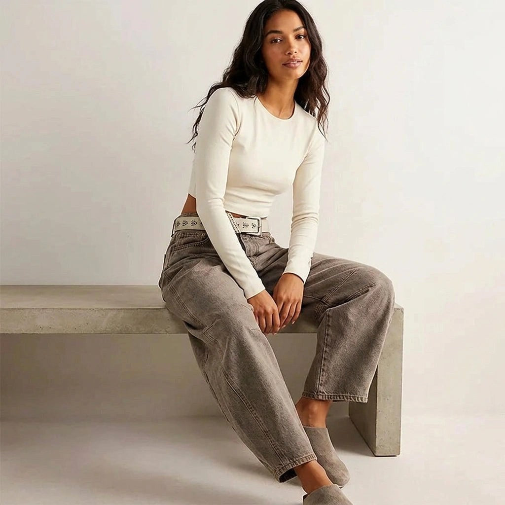 Freya | Damen locker geschnittene Barrel-Jeans, Denim-Jeans mit hoher Taille | Nomadnts | Nomadnts