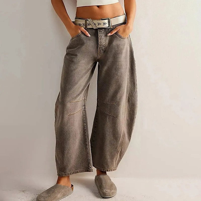 Freya | Damen locker geschnittene Barrel-Jeans, Denim-Jeans mit hoher Taille | Nomadnts | Nomadnts