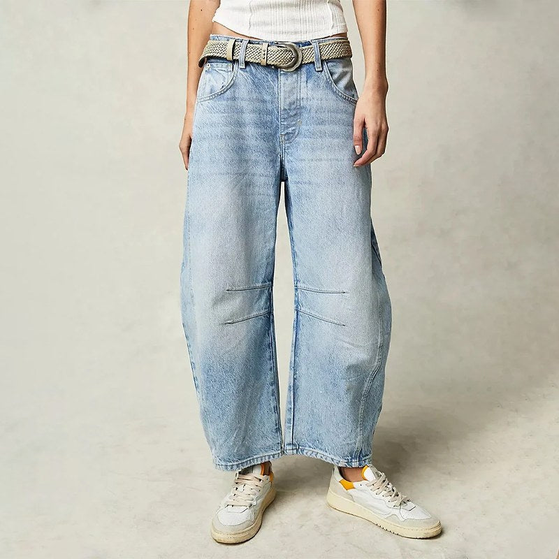 Freya | Damen locker geschnittene Barrel-Jeans, Denim-Jeans mit hoher Taille | Nomadnts | Nomadnts