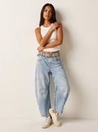 Freya | Damen locker geschnittene Barrel-Jeans, Denim-Jeans mit hoher Taille | Nomadnts | Nomadnts