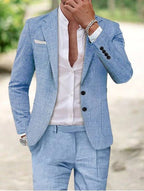Friedrich | Herren Leichter Zweiteiliger Anzug, Eleganter Sakko mit Hose | Nomad NTS | Blau