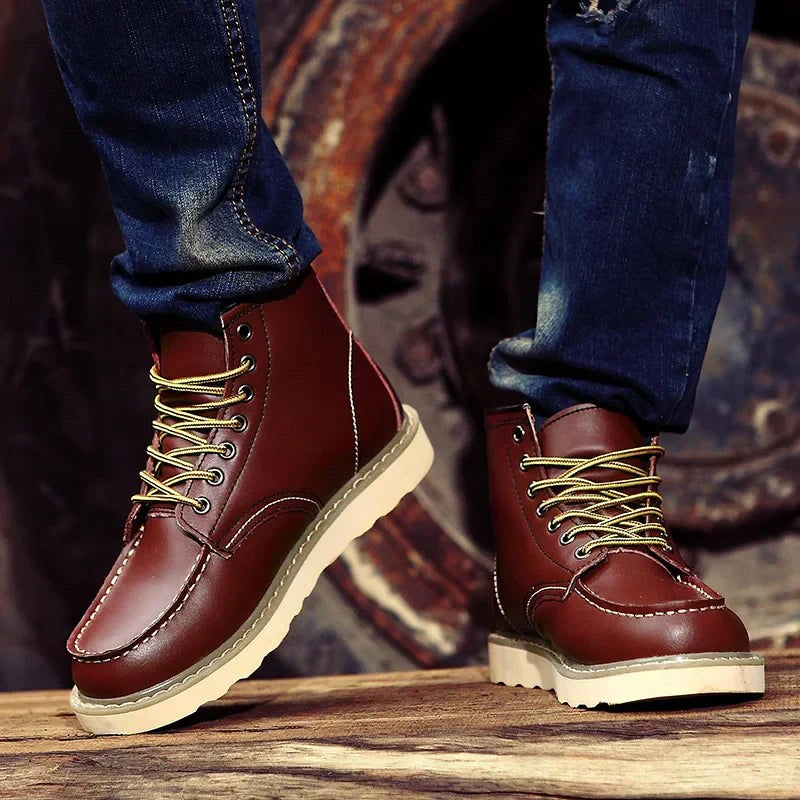 Fritz | Herrenstiefel aus Leder mit Naturfarbton, Robuste Herbststiefel | Nomad NTS | Burgundy