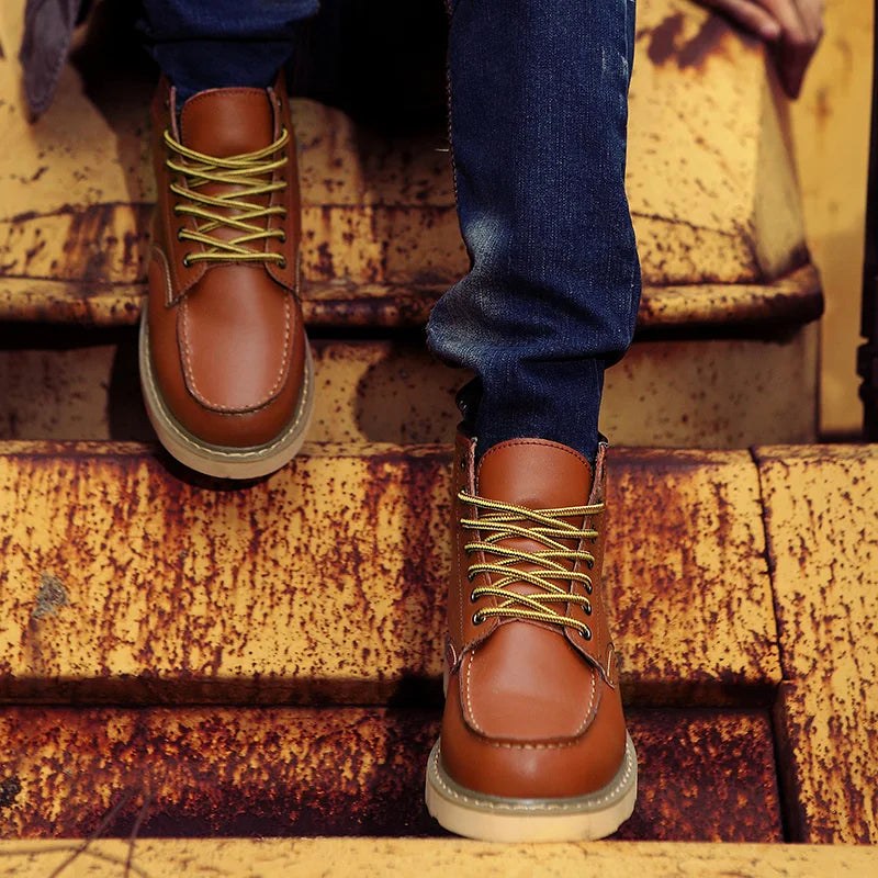 Fritz | Herrenstiefel aus Leder mit Naturfarbton, Robuste Herbststiefel | Nomad NTS
