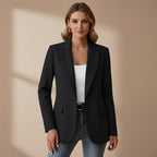 Gabrielle | Damen tailliert geschnittener Baumwollmix-Blazer, elegante Jacke mit Reverskragen | Nomadnts | Nomadnts