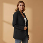 Gabrielle | Damen tailliert geschnittener Baumwollmix-Blazer, elegante Jacke mit Reverskragen | Nomadnts | Nomadnts