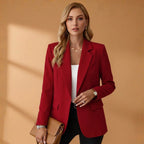 Gabrielle | Damen tailliert geschnittener Baumwollmix-Blazer, elegante Jacke mit Reverskragen | Nomadnts | Nomadnts