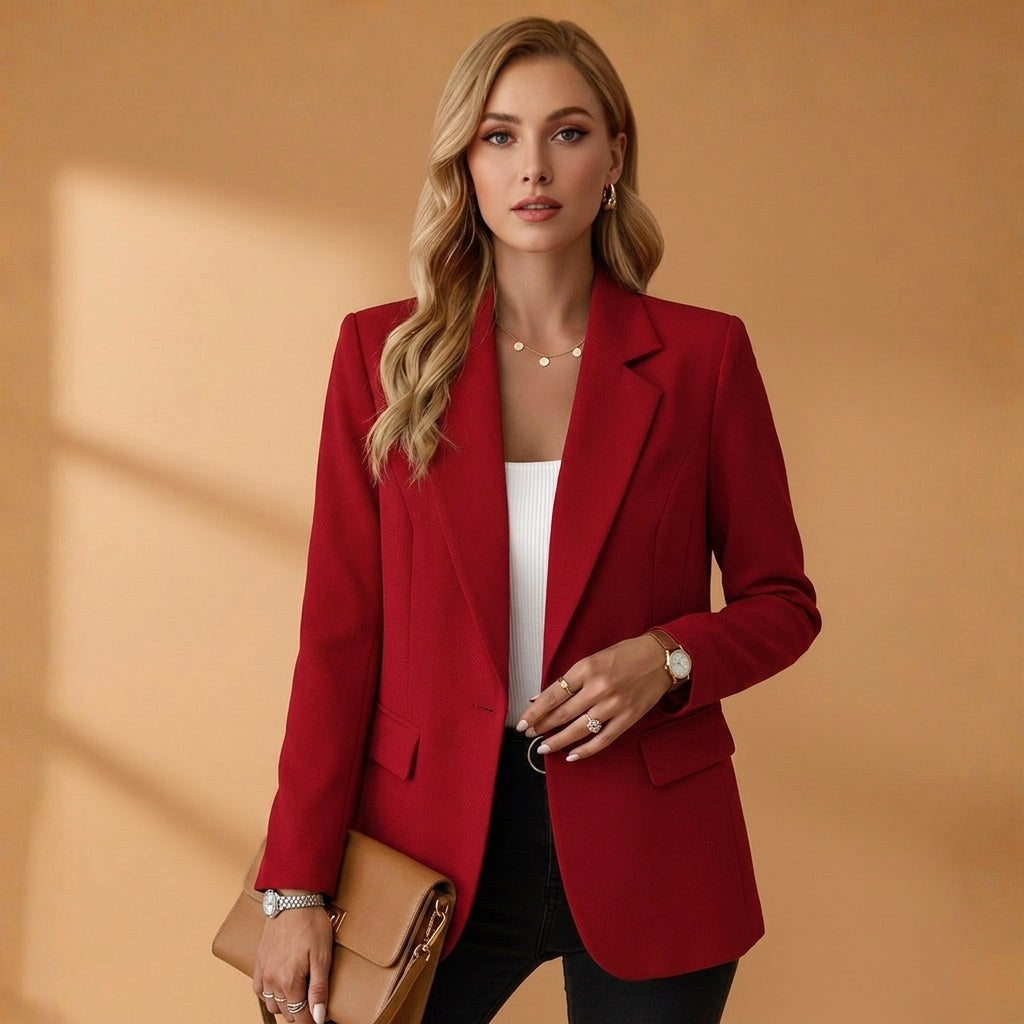Gabrielle | Damen tailliert geschnittener Baumwollmix-Blazer, elegante Jacke mit Reverskragen | Nomadnts | Nomadnts